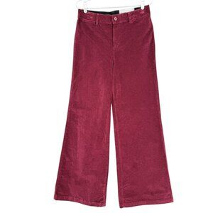 Liz Claiborne Women's Wide-Leg‎ High-Rise Stretch Burgundy Velvet Pants Sz 6 NWT